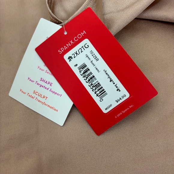 Spanx Open Bust Cami In Champagne Beige Women’s Size 2X NWT Shapewear - Picture 4 of 5